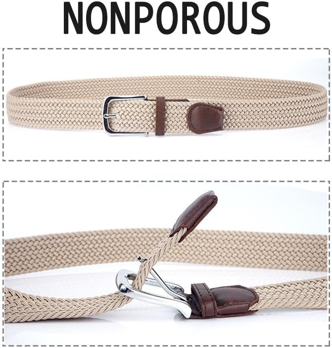 Elastic Braided Stretch Work Belts for Men/Women with Multicolored, Canvas Woven No Hole Elastic Belts,Casual Stretch Belts - Image 5