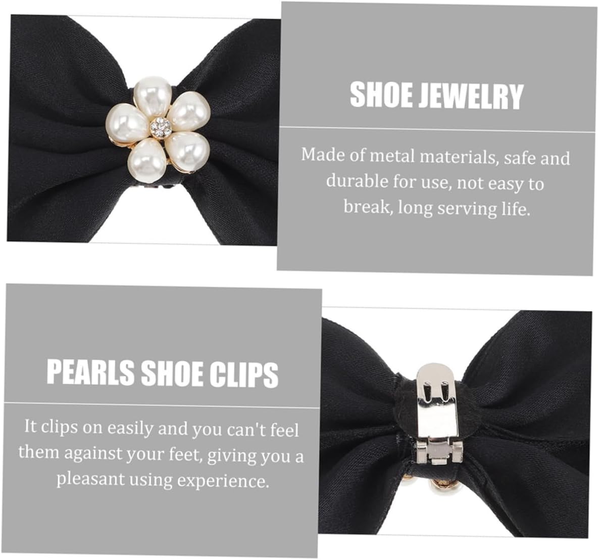BESPORTBLE Detachable Bowknot Shoe Clips 2 Pairs Metal Cloth Wedding Decor image 2