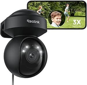 Reolink 5MP PTZ Outdoor Surveillance Camera, WiFi, 3X Optical Zoom, 2.4/5GHz WiFi Camera Outdoor with Automatic Tracking, Person/Vehicle Detection, Full Colour Night Vision, E1 Outdoor Black asin的图片