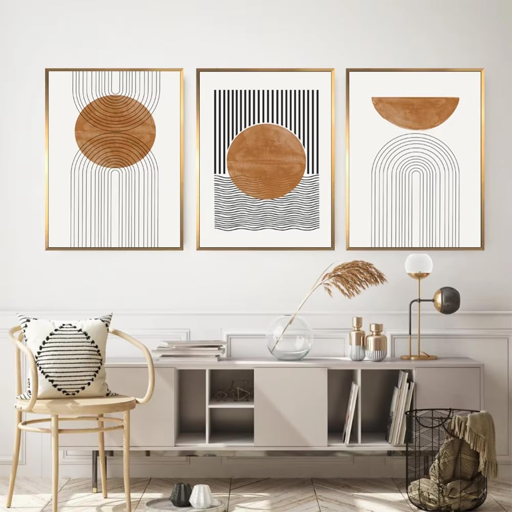 IHHGNB Frameless Simple Line Geometry Posters Prints Nordic Wall Art Pictures Canvas Paintings for Living Room Home Decorations(50x70cm(20x28in) x3/No frame)