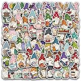 sxdaizjsym 100Pcs Gnome Stickers Pack，Cute Cartoon Aesthetic Vinyl Waterproof Sticker Decals for Water Bottle,Laptop,Phone,Skateboard,Scrapbooking,Gutair Gifts for Kids Teens Adults for Party Supply