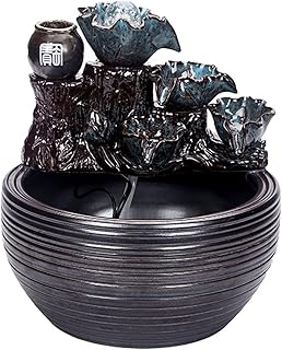 CFSN Fontaine Desktop Petits Ornements Salon Salon Tank Tank Wind Wheel Office Creative Fish Réservoir Humidificateur Intérieur Humidificateur Cabinet Décoration 0919