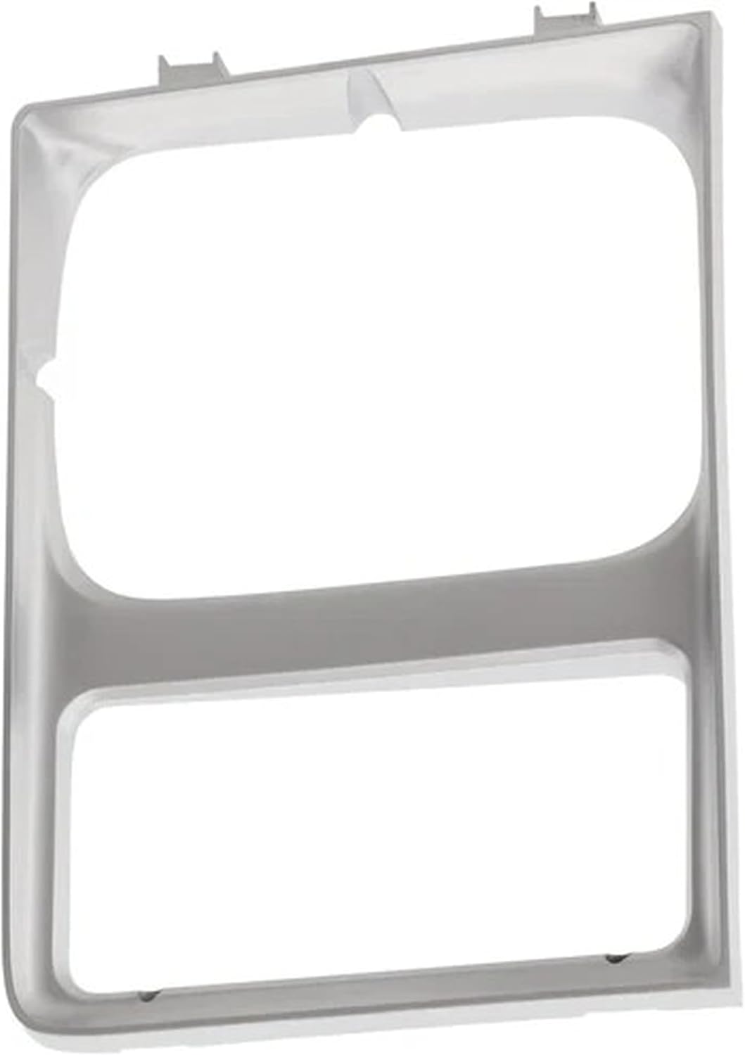 Front Driver & Passenger PAIR HeadLight Door Bezel, For 85-88 Chevy Blazer, Suburban CK, 85-86 GMC CK, 87-88 GMC RV, Single Lower ParkLight Opening Silver Plastic GM2512182 GM2513182 15598725 15598726