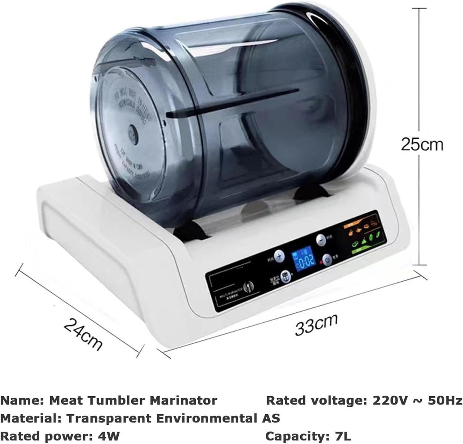 Máquina de encurtido al vacío de verduras, máquina de encurtido al vacío automática con capacidad de 7 l, para almacenar hamburguesas de pollo, tocino en escabeche