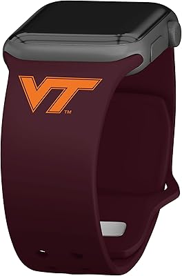 Affinity Bands Virginia Tech Hokies Silicone Sport Band compatible with Apple Watch (38/40/41mm Maroon)