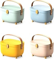 Vista 6 de Caja de almacenamiento de medicamentos, caja organizadora ovalada para medicamentos, caja de primeros auxilios de plástico vacía, doble capa, gran