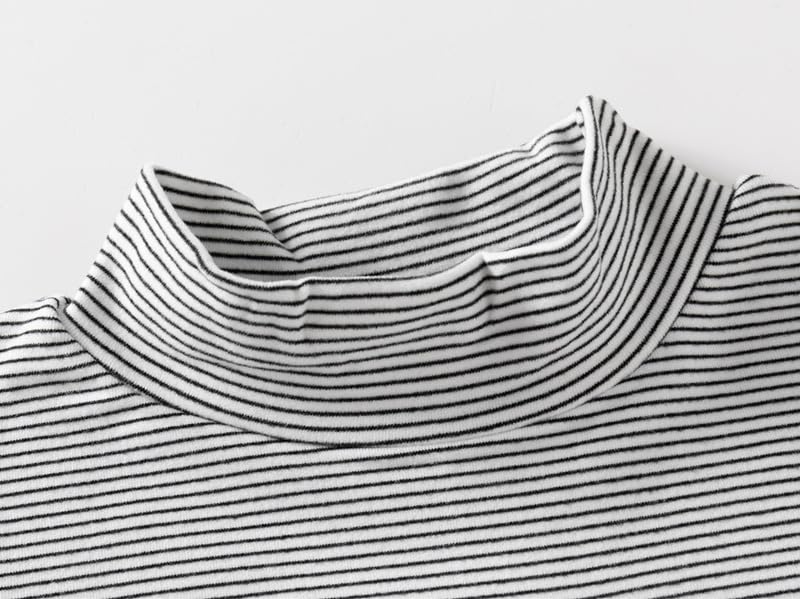 Toddler Boys/Girls Long Sleeve Striped T Shirt Sweatshirt Half High Collar Fall Winter Pullover Top 20243