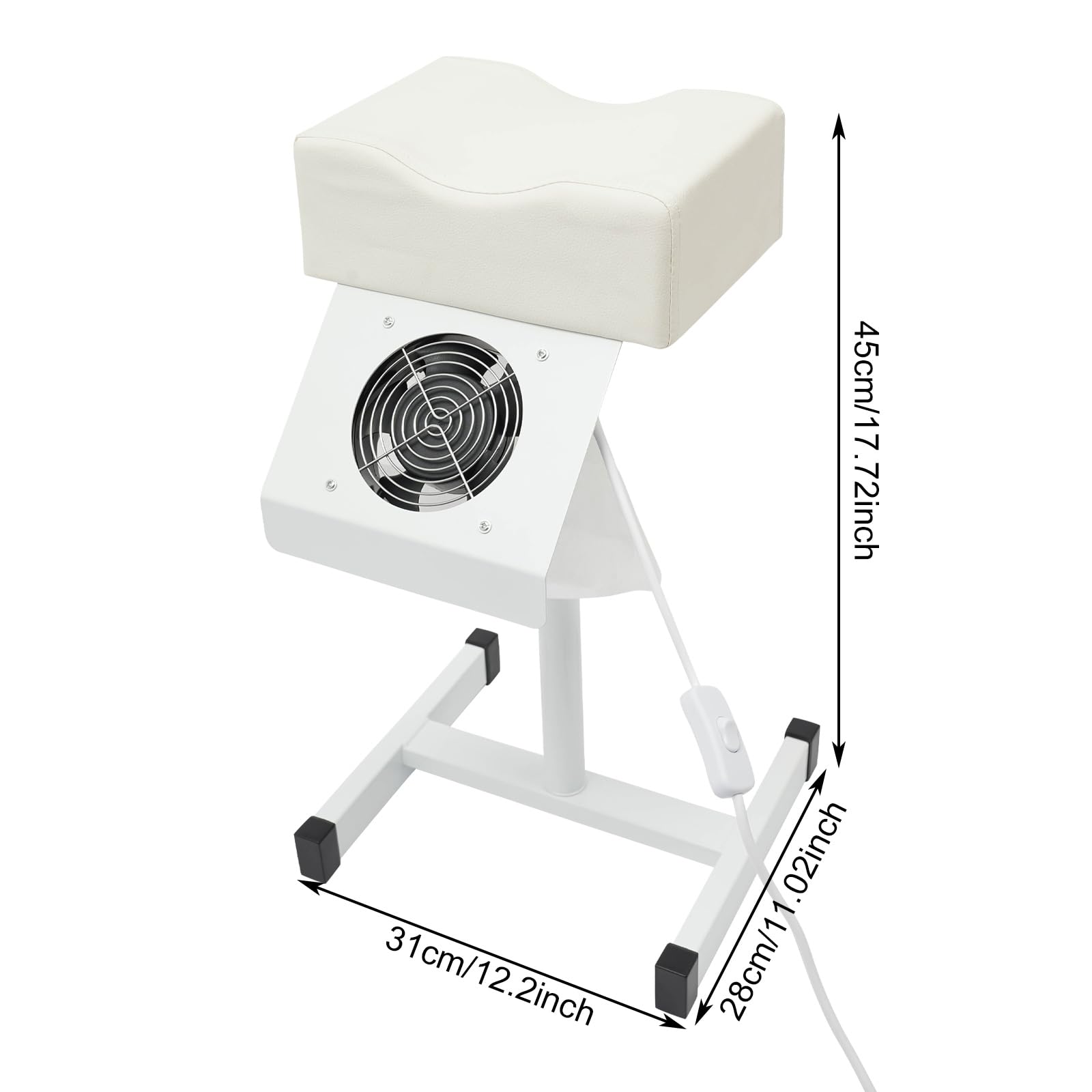Sgabello per pedicure, sedia per pedicure, mobilePoggiapiedi stabile, ventilazione anti polvere, altezza regolabile 48-68 cm, carico 10 kg, per la casa, il soggiorno, la spa, il massaggio, il salone