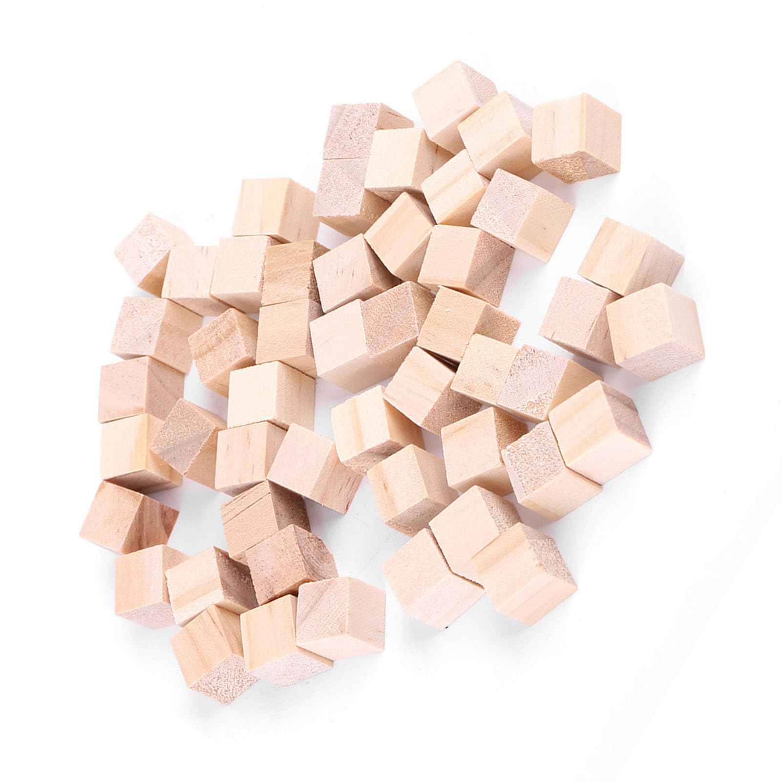 Wakects Naturalne Drewniane Bloki, Drewniane Bloki tworzą Nietoksyczne Kwadratowe w Kształcie Kwadratu 50pcs Naturalny Drewniany Kolor do Dekoracji domu. do Ozdób na Stanowisko na Stanowisku Głowy