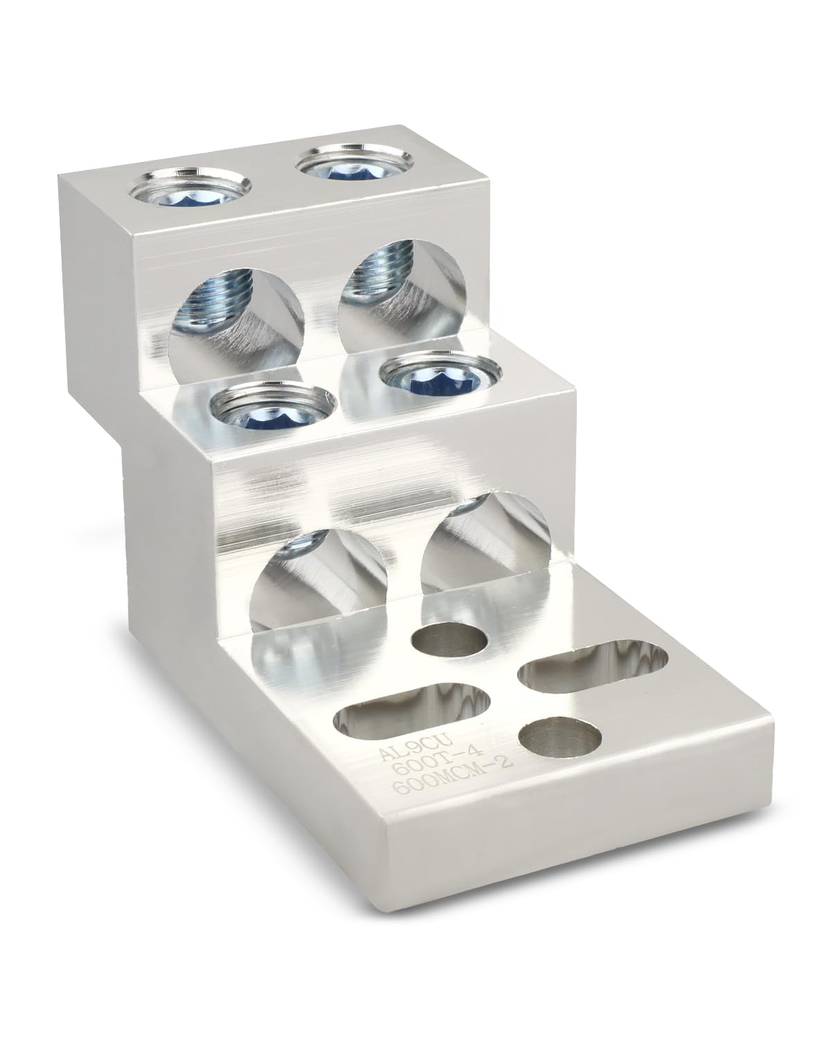 600T-4 Mechanical Stacked Lug Fit for 600T-4-CU9AL 500 Kcmil-4 and 600MCM-2 Replace CU9AL 500 Kcmil-4 Wire Range 13/32"