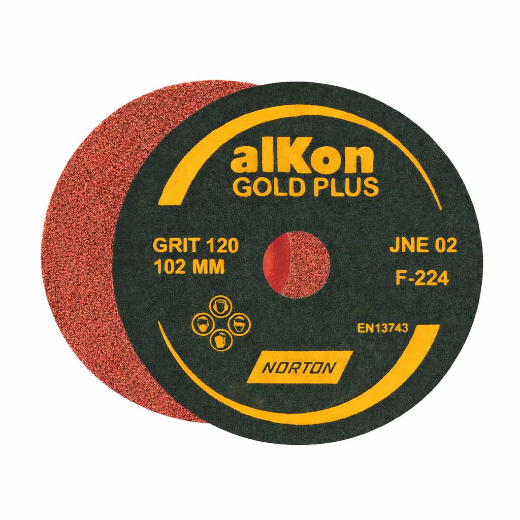 Norton alKon Gold Plus Fibre Disc, 102mm for Angle Grinder and Die Grinder (80)-image-38
