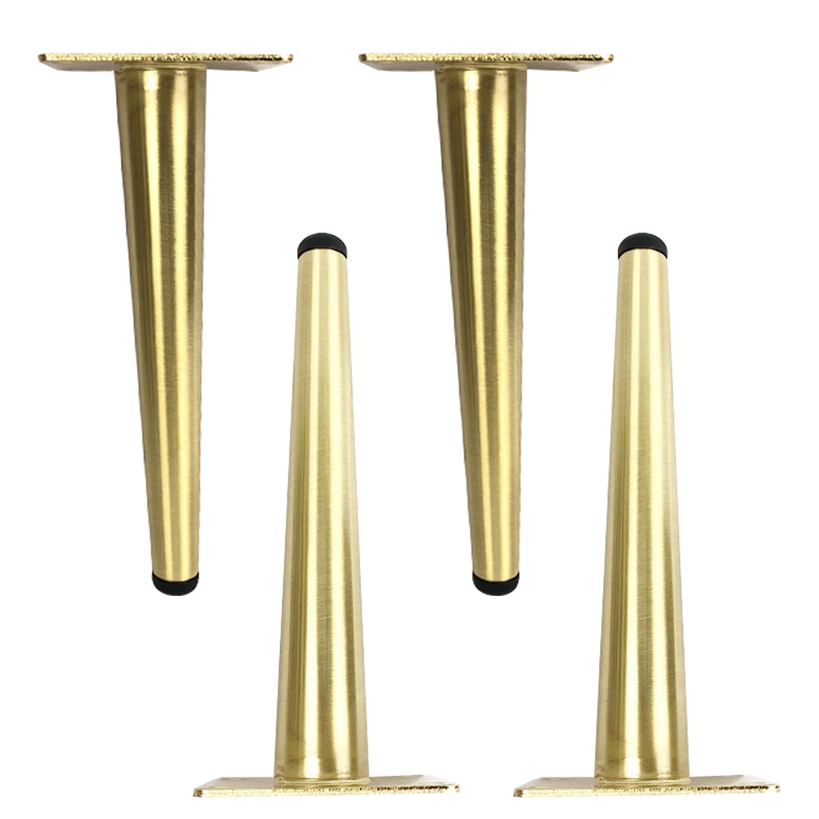 Generico Gambe per Mobili 25 cm Oro Spazzolato 4 Pezzi di Supporto Piedini Conici per Tavolo Superficie Galvanica in Ferro Piedini per Divano Altezza: 10-72 cm Piedini per Mobile 25 cm/9,8"