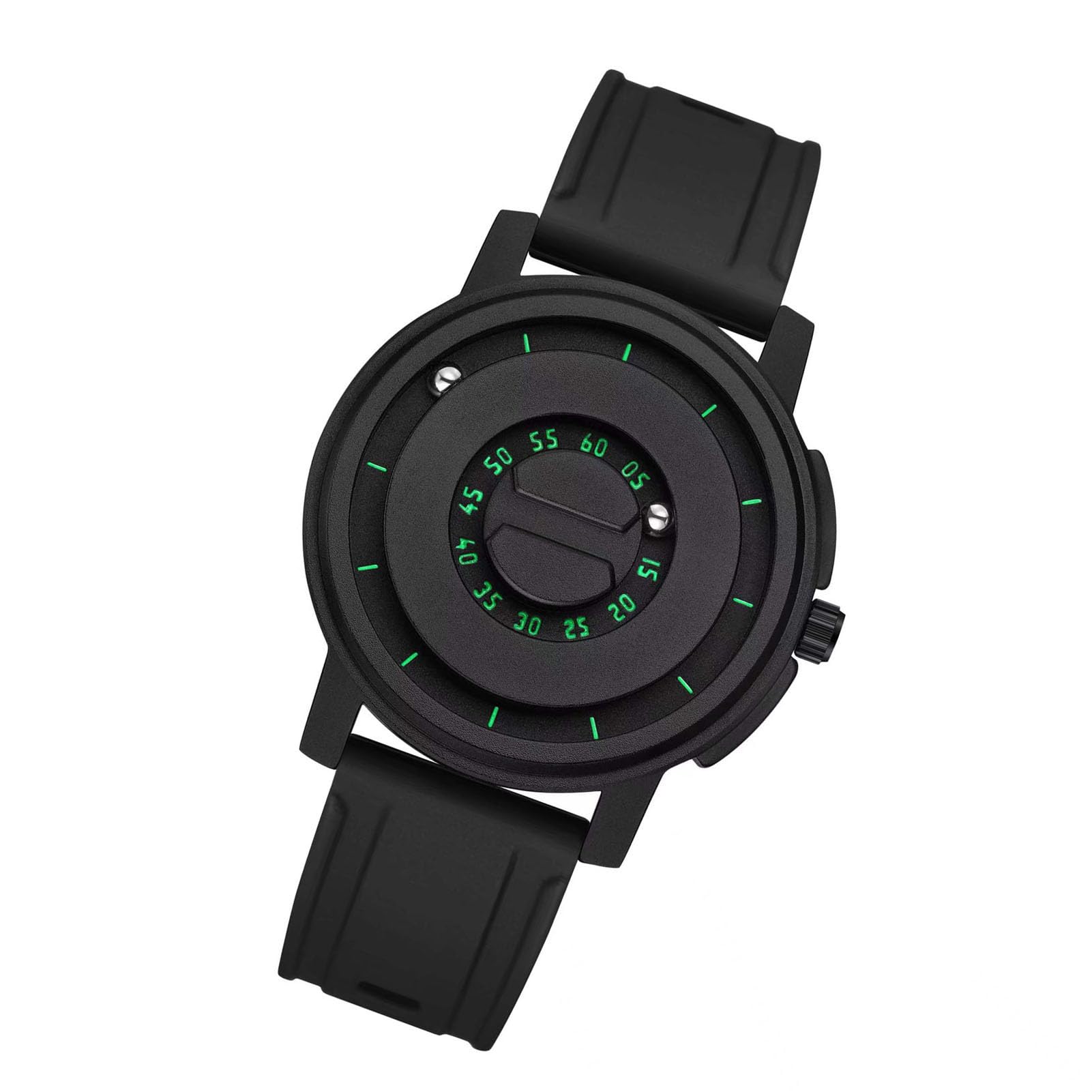 Naroote Orologi Al Quarzo, Orologio Minimalista con Levitazione Magnetica Ad Alta Precisione, Resistente all'acqua di 30 Metri, per Uomini e Donne (Scala verde guscio nero)