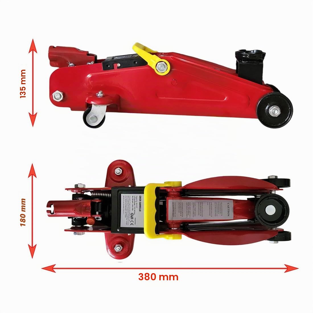 FAST WORLD SHOPPING Cric idraulico a carrello 2,0T (2000 kg), crick sollevatore compatto con maniglia, martinetto ideale per auto, cambio gomme, officina e garage