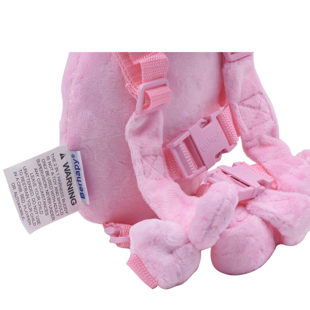 2 en 1 Mono bebé arnés de seguridad mochila niños caminar correa correa correa (rosa perro)
