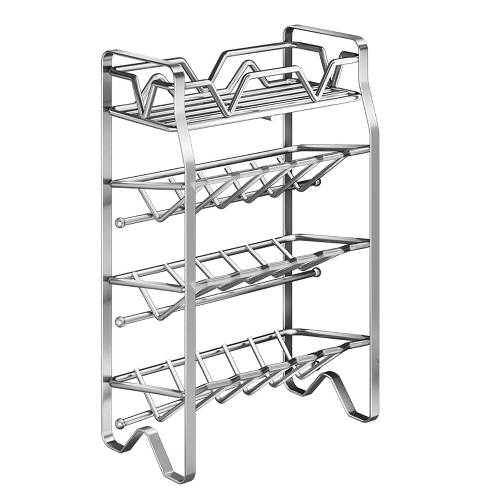 Yosoo Health Gear Organizador de Estantes para Especias, Soporte para Botellas de Condimentos de Acero Inoxidable, Instalación de Almacenamiento en Encimera de Múltiples Capas, Gratuito para Uso en