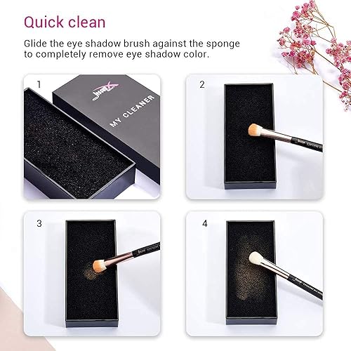 Miniatura 7 de Jessup Juego de brochas de maquillaje de ojos 15pcs T137 con 1 paquete de limpiador de brochas de maquillaje A001