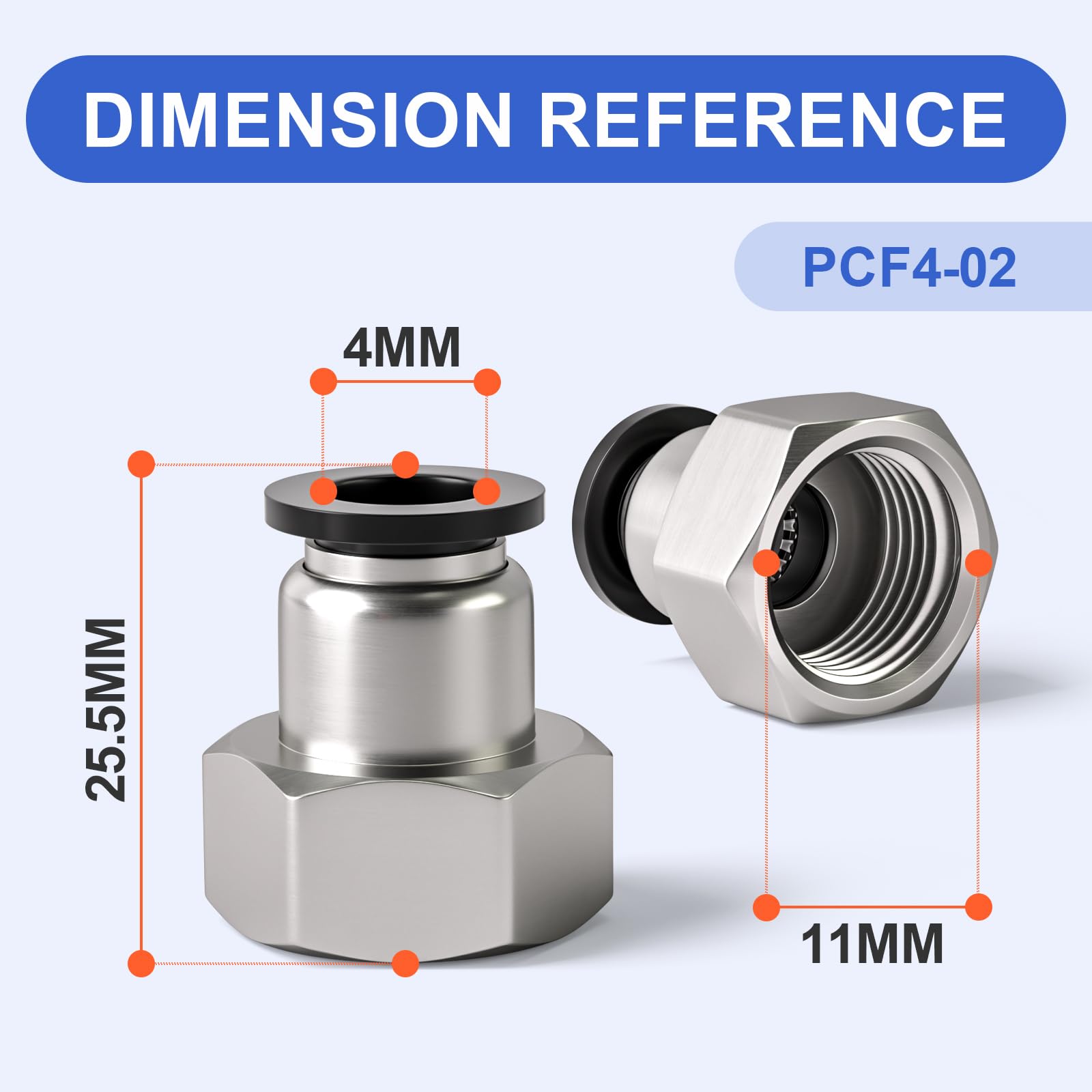 5x Pneumatik-Adapter 4mm Schlauch Auf 1/4" BSP - Schnellverbinder Für Luftleitungen