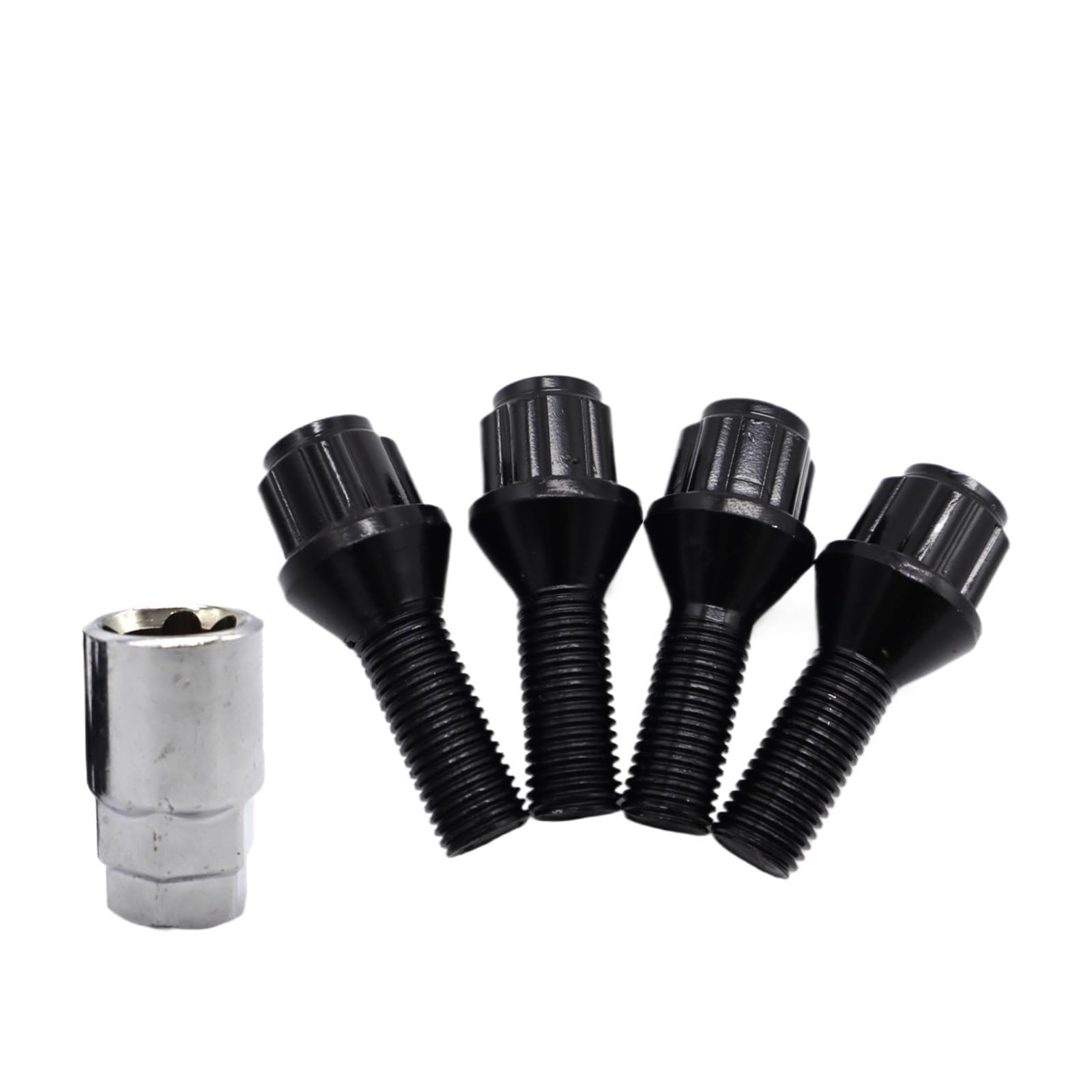 4 écrous antivol roue Convient for BMW, séries 1, 3 et 5 E39, E46, E60, E61, E82, E87, E90, E92, E93, M12x1,5x26 mm écrou de roue antivol