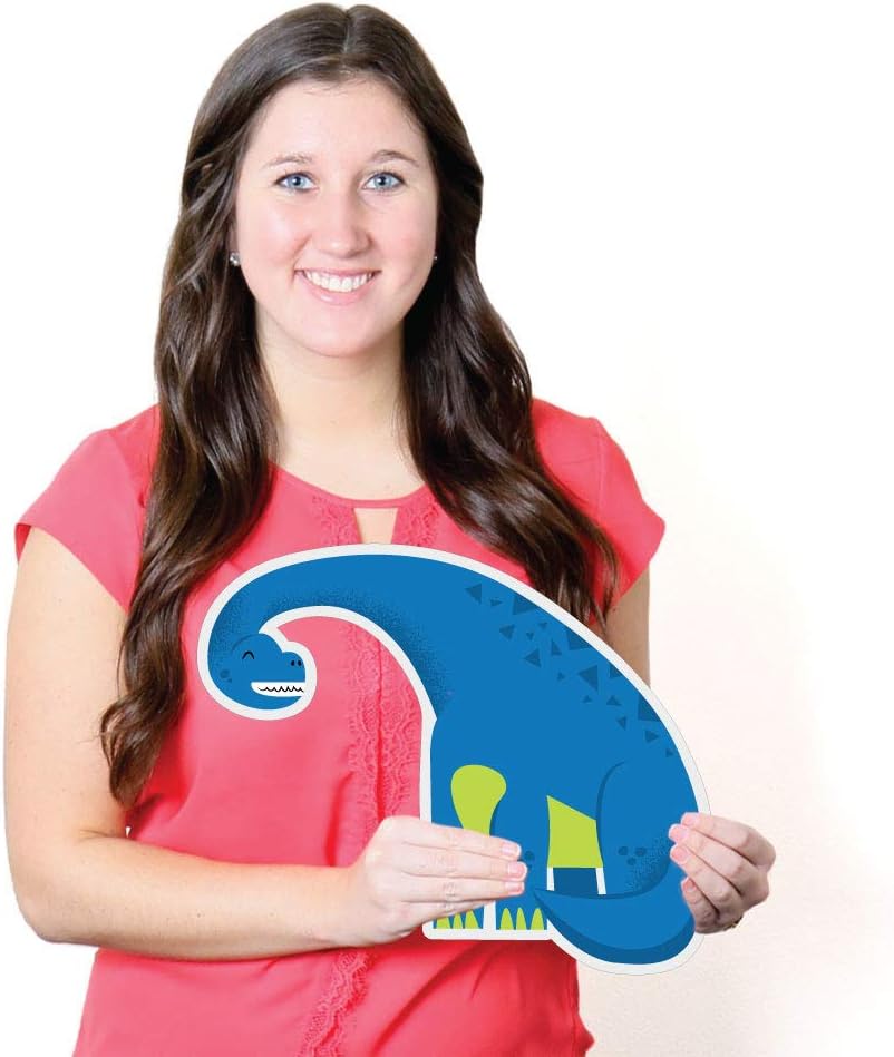 Big Dot of Happiness Roar Dinosaur - T-Rex, Triceratops, Stegosaurus and Brontosaurus Lawn Decorations - Outdoor Dino Mite Baby Shower or Birthday Party Yard - 10 Piece