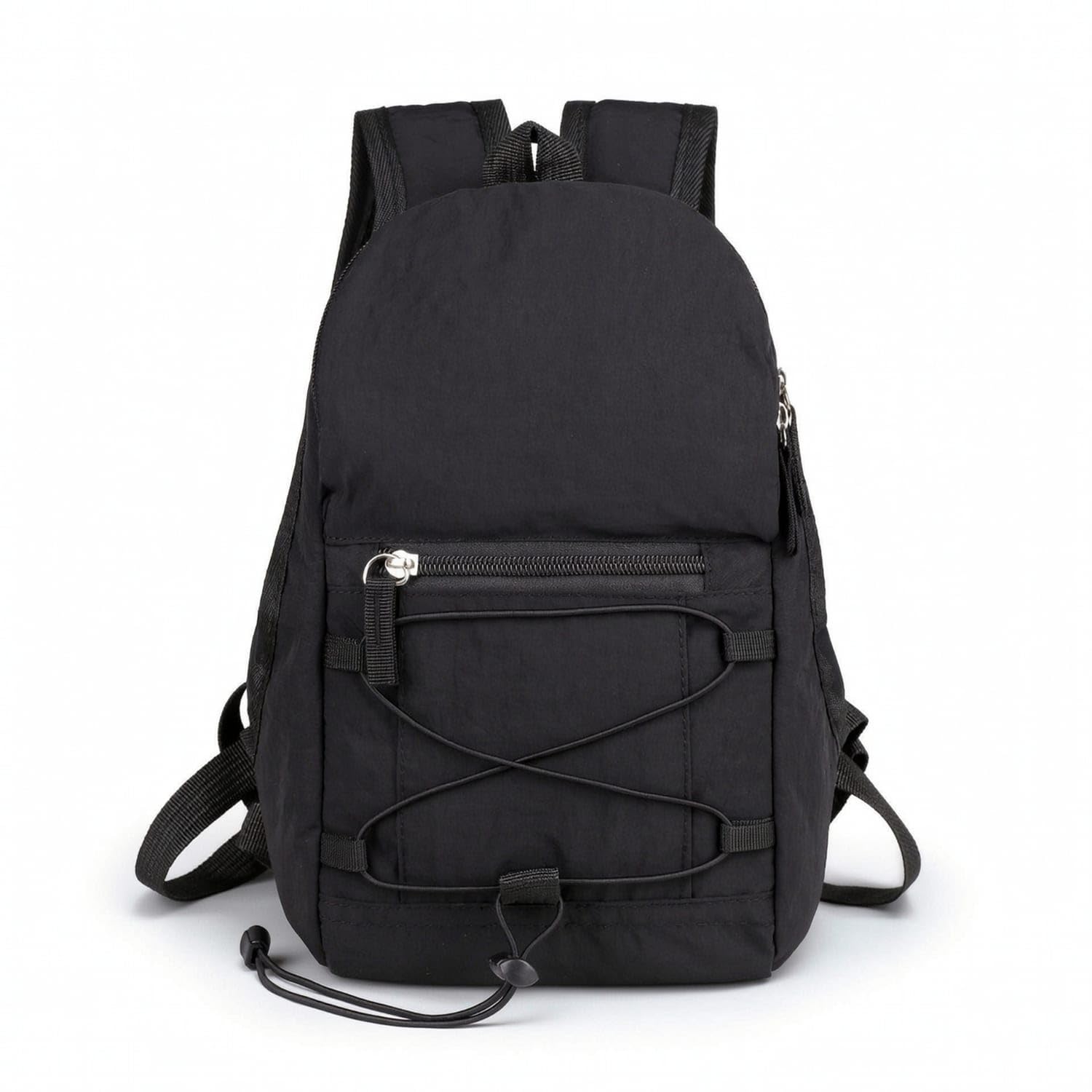 Compact Outdoor Backpack Lightweight Backpack with Elastic Cord Adjustable Daypack Padded for Hiking, Travel, Commuting, Black-image-17