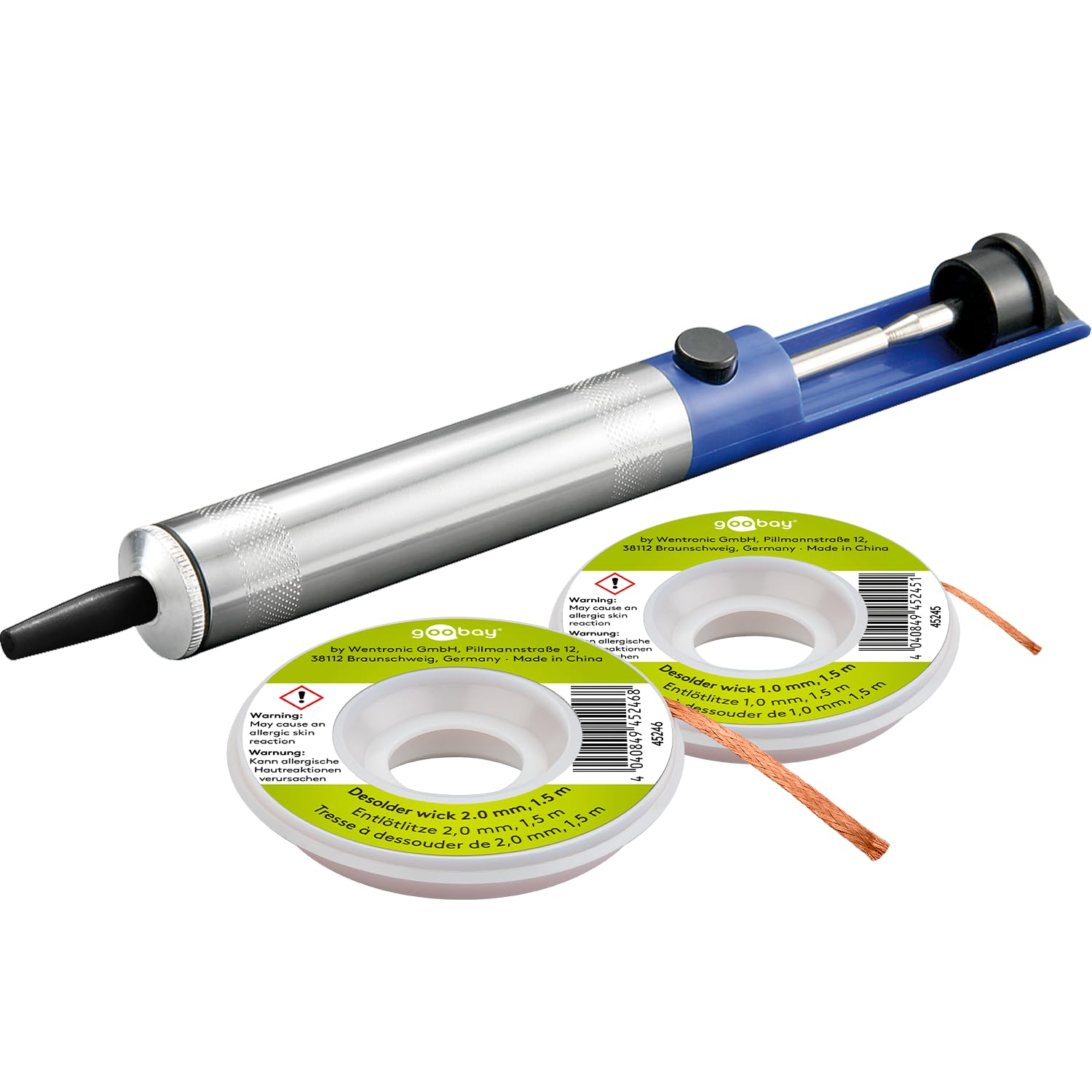 Goobay 51202 Desoldeerpomp – Antistatisch, Met Teflonpunt, Hoog Zuigvermogen – Ideaal Voor Soldeerwerk Op Printplaten, Kabels En Elektronica!