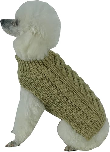 Miniatura 3 de Pet Life  Swivel-Swirl - Suéter de moda para mascotas, suéter de punto trenzado pesado para perro con cuello de tortuga, ropa de invierno para