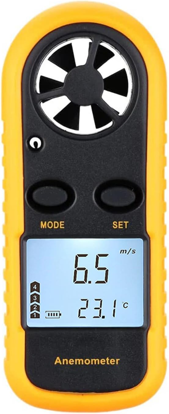 Anemometer,Mini L Digital Anemometer Wind Speed Air Veloci Temperature Measuring wi Bght