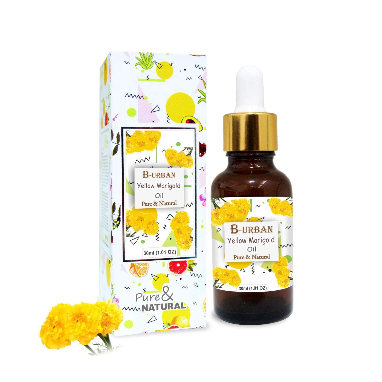 B-URBAN Yellow Marigold Oil 100% Natural Pure Undiluted Uncut Essential Oil 30ml