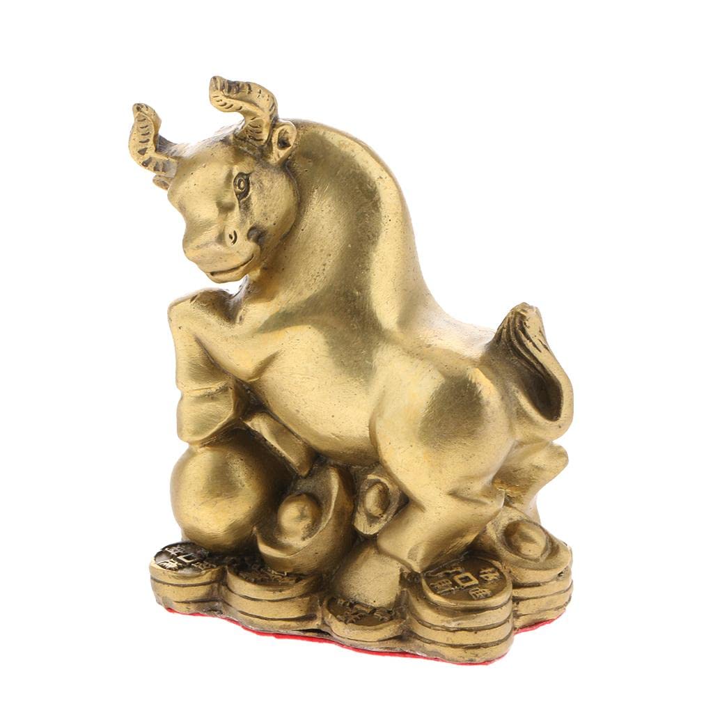 Chinesische Feng Shui Tierfigur Aus Reinem Messing – Sammlerstück, Glücksbringer für Geld Und Reichtum, Ochse