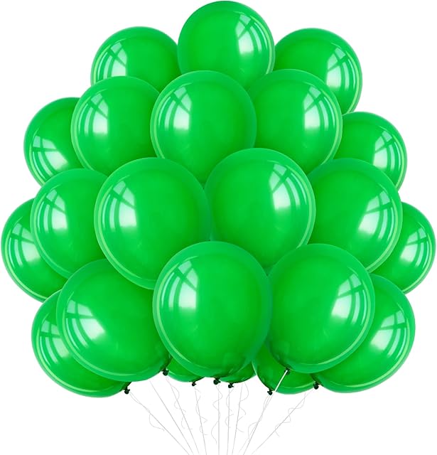 Eitolo Green Balloons, 50 Pcs Balloon Pack 10 Inch Green Balloon, Matte Latex Balloons for Green Theme Graduation Birthday Party Proposal Wedding Baby Shower Anniversary Decoration