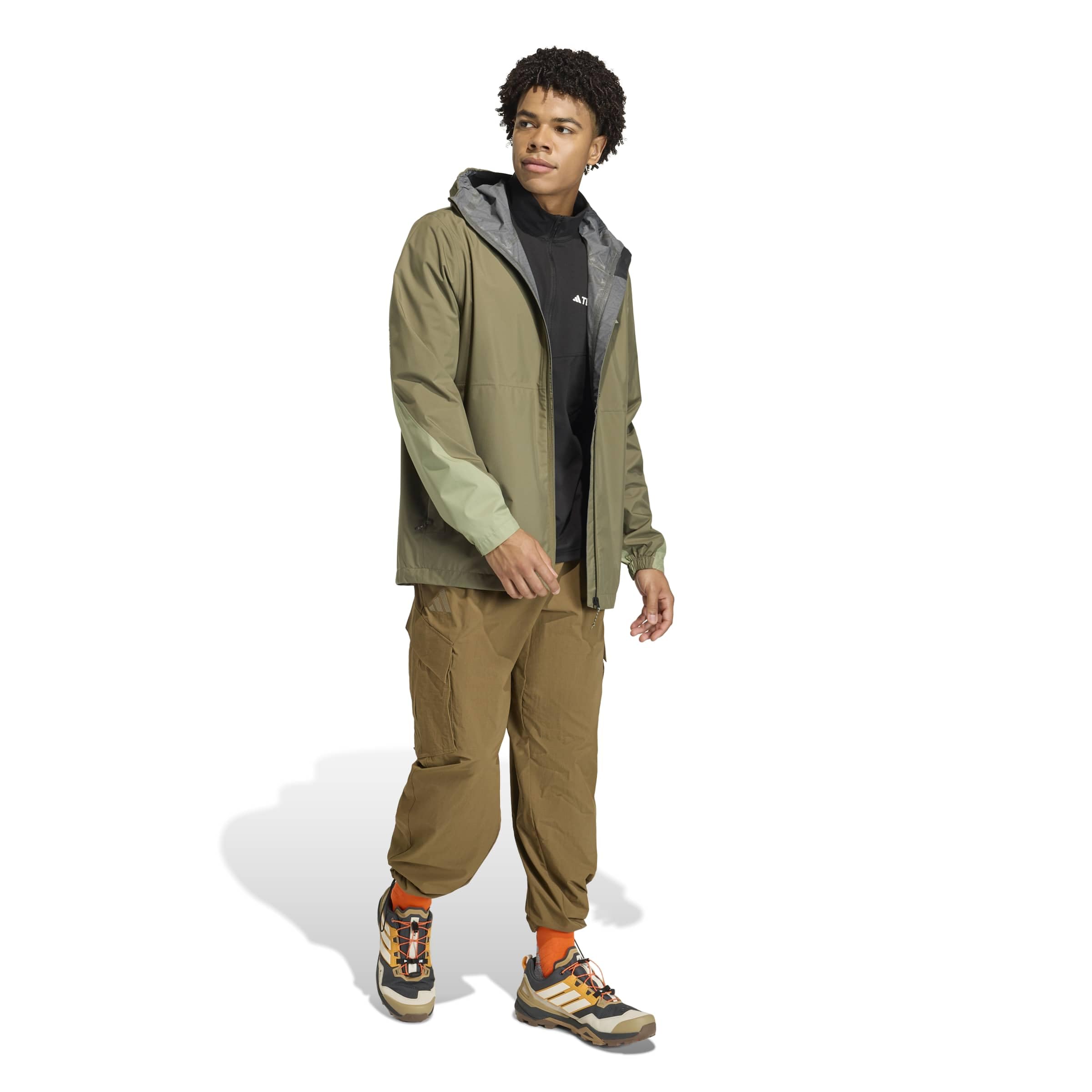 adidas heren Terrex Multi 2.5 Layer CLIMAPROOF Rain Jacket, olive strata/tent green, L