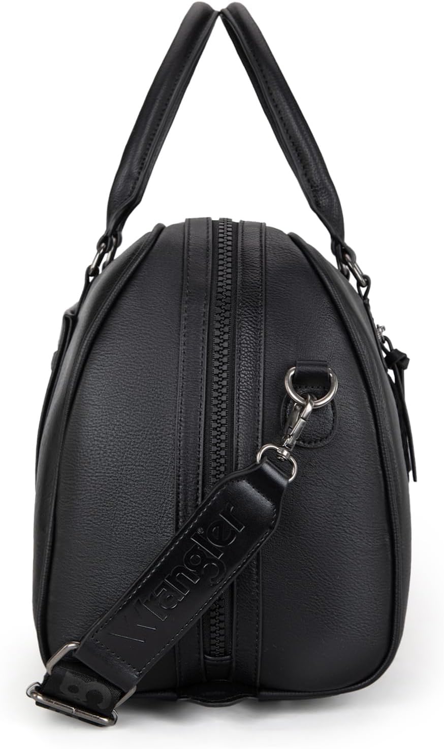 Wrangler Travel Duffel Bag Large Weekender Bag for Women Designer Carry on Overnight Bag for Trips Leather Luggage Bag Black - Image 3