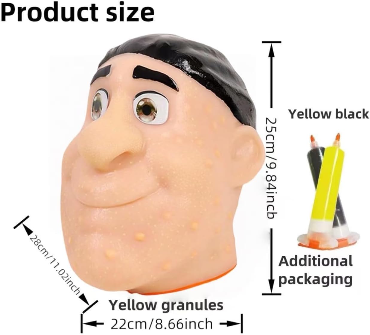 Big Head Pimple Popping Toy with Gift Box Refillable Silicone Squeeze Toy with Realistic Blackheads Pimples Fun Desktop Fidget for Skin Pickers, Stress-Busting Gag Gift for Adults(yellow blackheads 2)