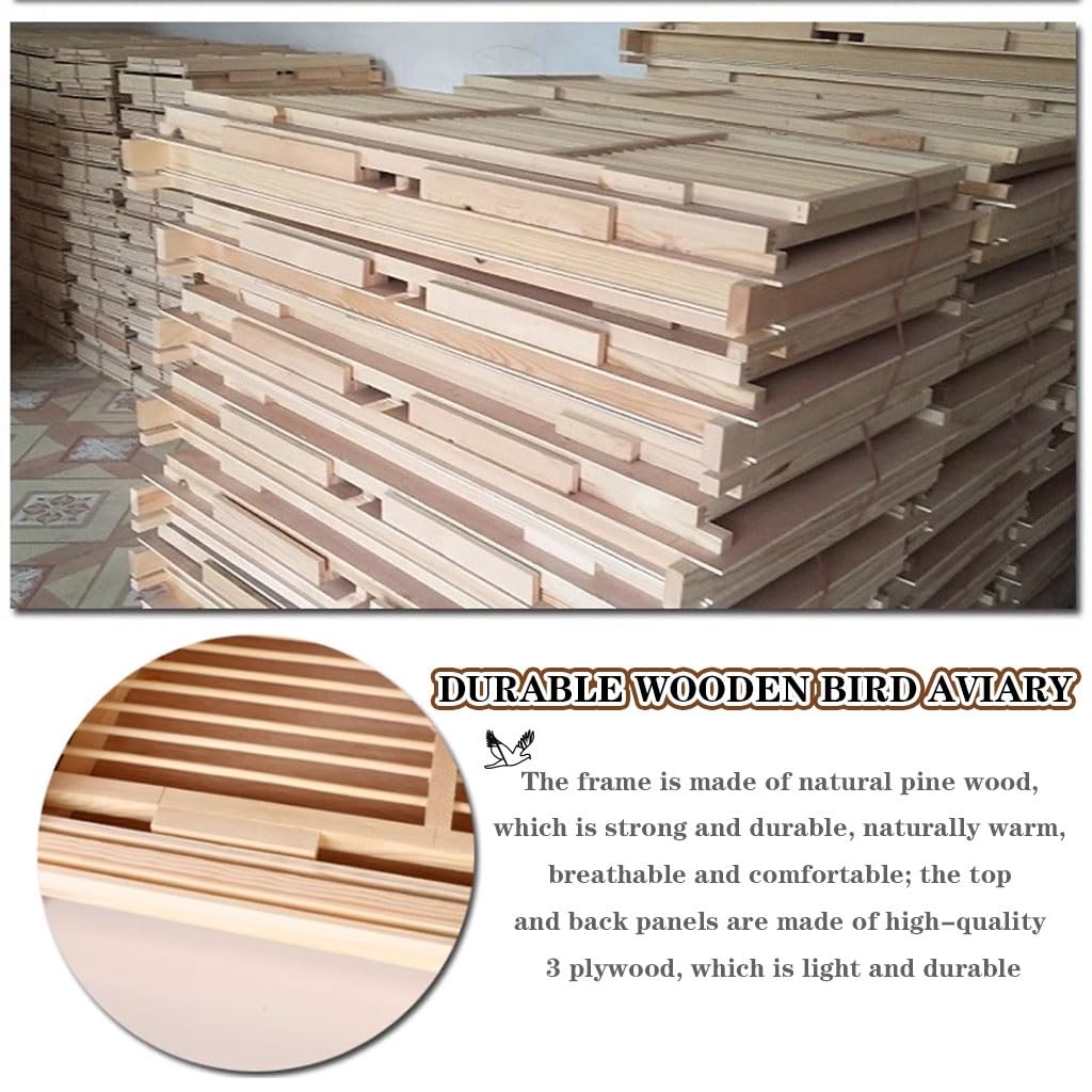 Caja De Cría Para Aves Con Puerta Abatible Hacia Arriba, Jaula De Apareamiento Para Palomas Mensajeras Con Bandeja Extraíble Para Excrementos, Jaula Para Palomas De Carreras De Madera Maciza(Natural*2