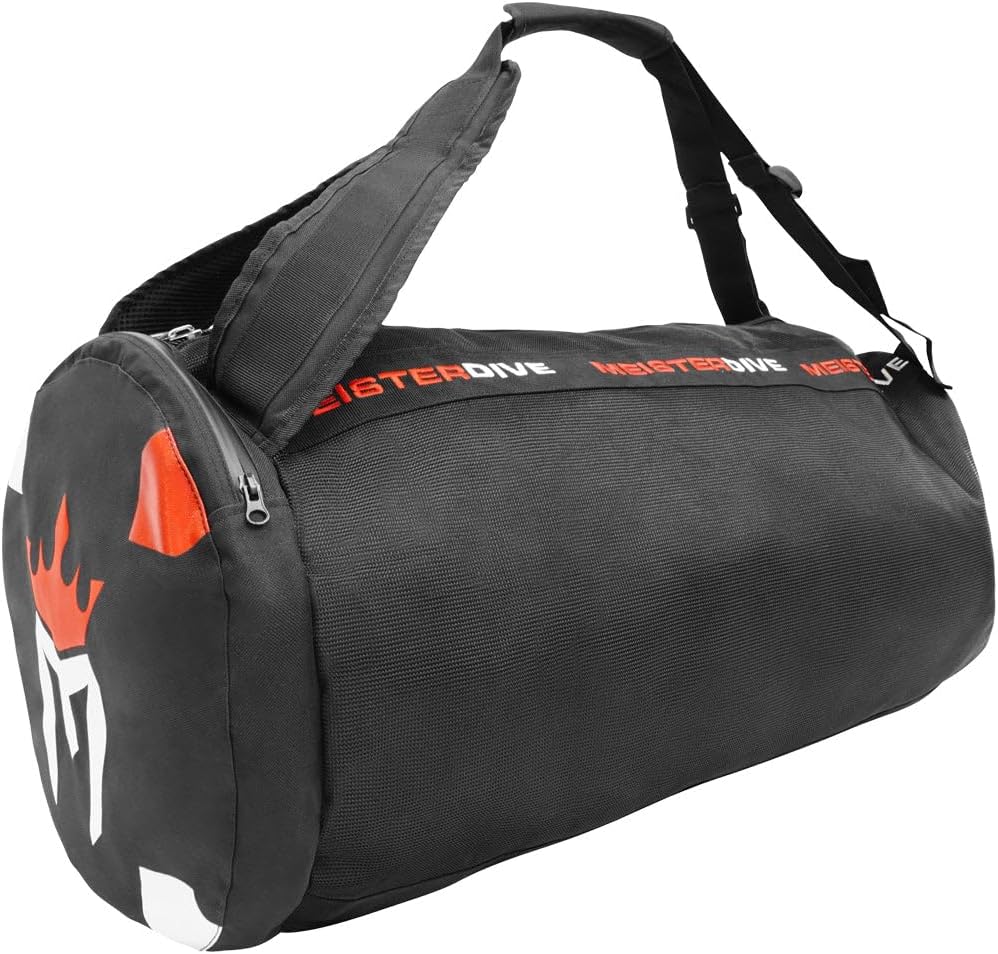 Mesh Duffel Backpack Dive Bag w/Dry Pocket for Scuba & Snorkeling