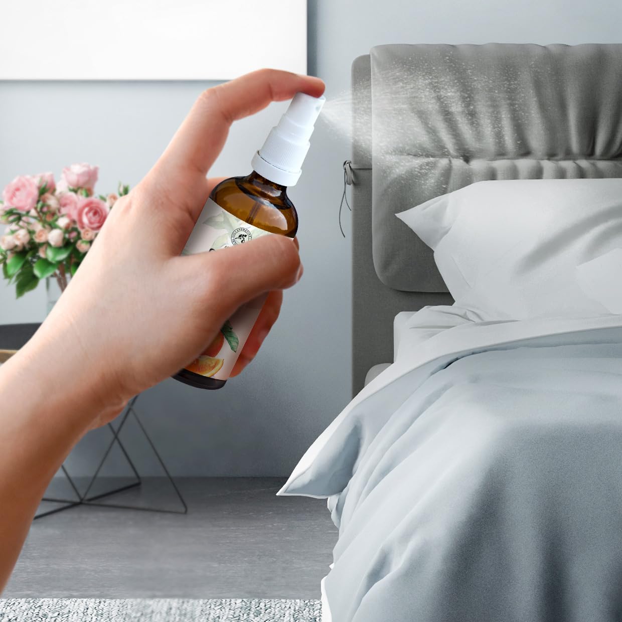 Sweet Orange Spray with Natural Sweet Orange Essential Oil 100ml - Room Mist - Air Freshener - Summer Scent - Great for Yoga - Pillow & Linen Spray - Relaxation - Good Mood