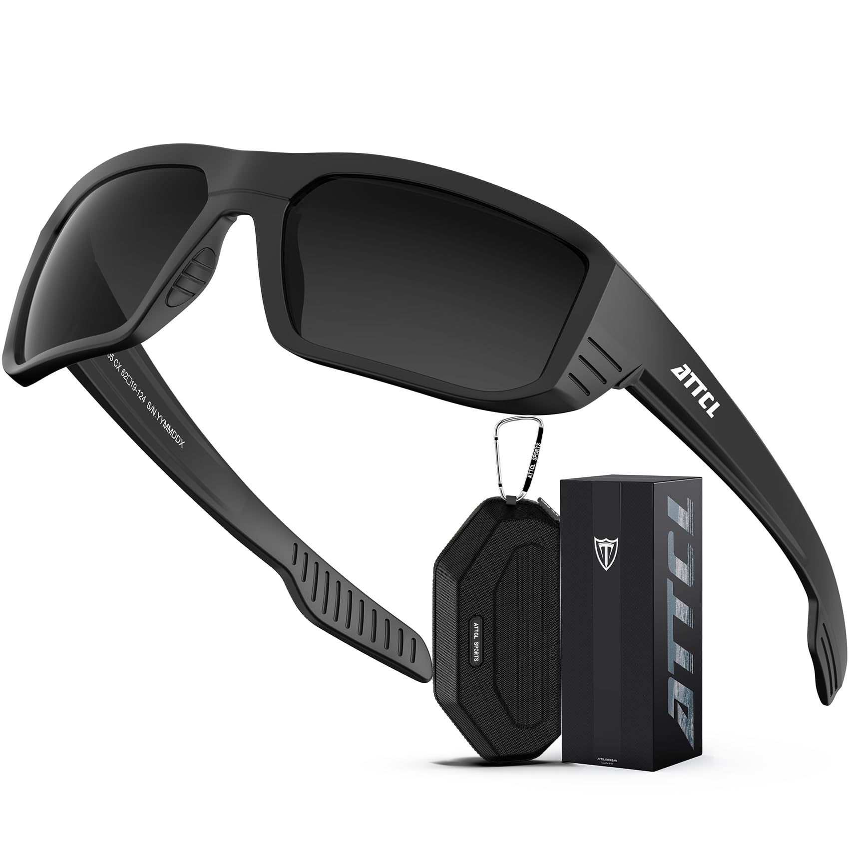 ATTCL Sports Polarized Sunglasses for Men: Ultra-Light Wrap Around TR90 Frame UV400 Protection for Fishing Driving Shooting