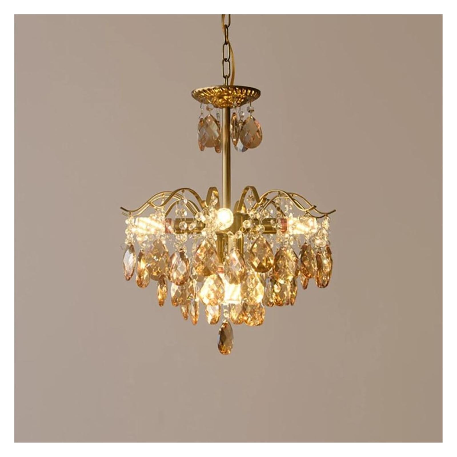 Genérico Lámparas LED francesas de cristal for dormitorio, estudio y comedor. Lámpara techo altura regulable(DD40CM)