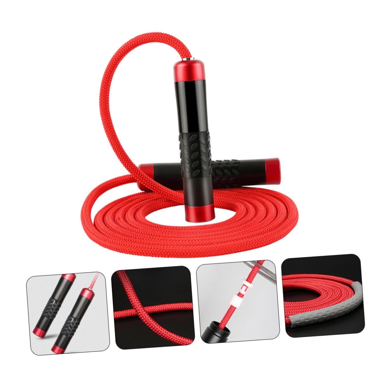 Cuerda de Saltar con Peso Ajustable para Fitness con Rodamiento Duradero y Mango Antideslizante para Entrenamiento Gimnasio y Ejercicios Cardiovasculares Casa