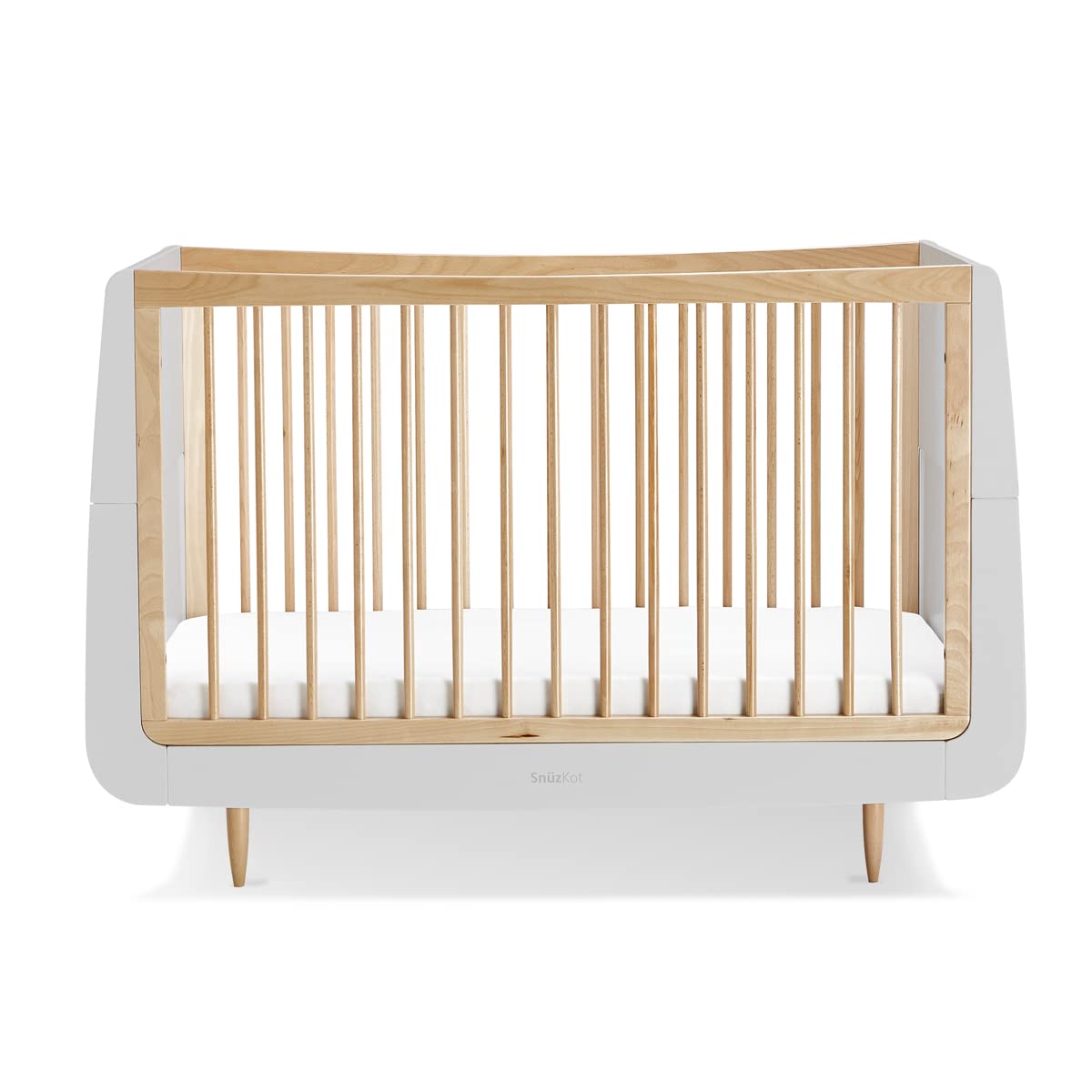 Snüz SnuzKot Skandi Cot Bed for Infant/Baby| Modern and Minimal Style |Easly convert to Toddler Bed | made of Sustainably sourced Wood | Dimensions:W72 x L133cm x H89cm|Color -Haze Grey