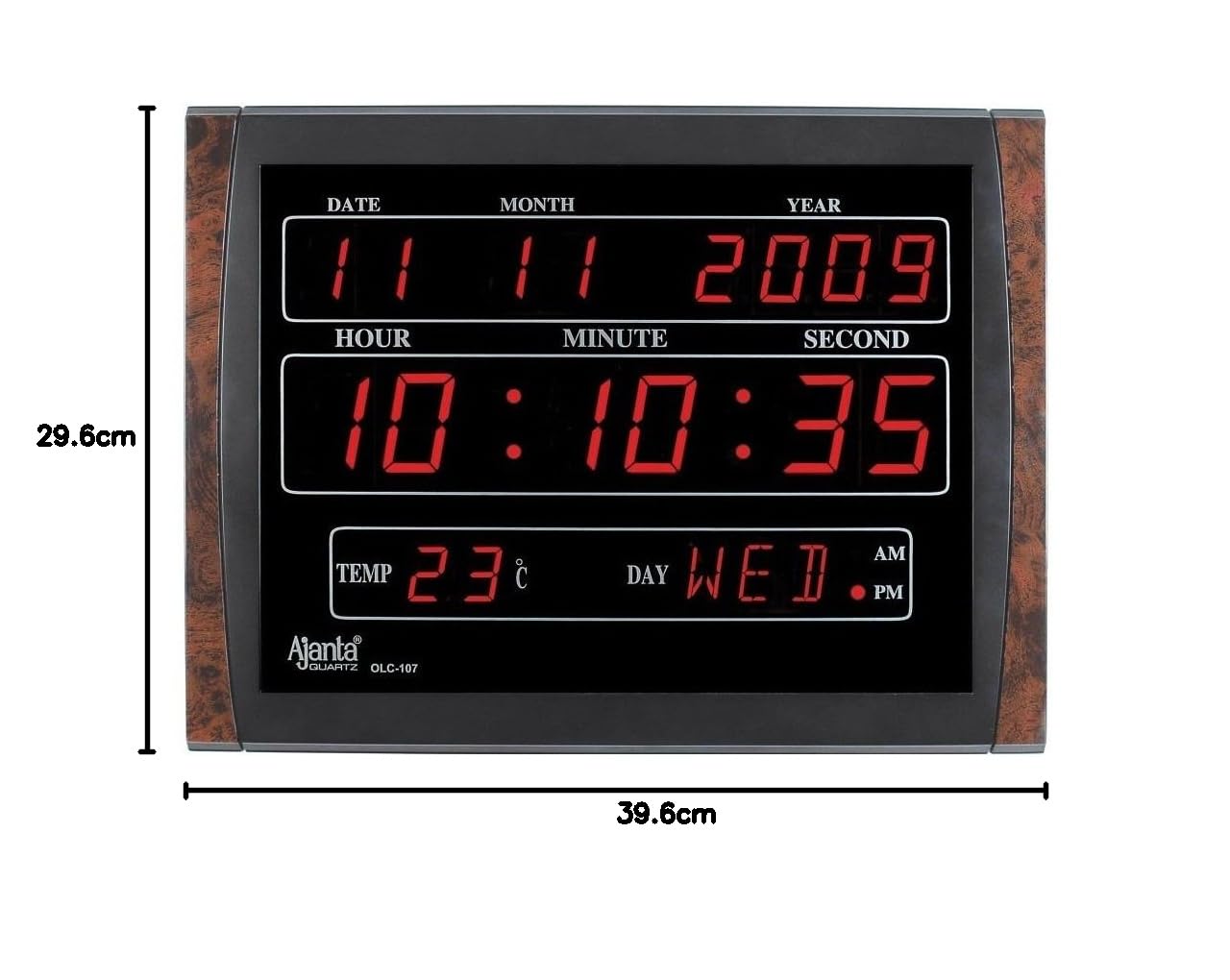 Ajanta Quartz Digital Red LED Wall Clock -2