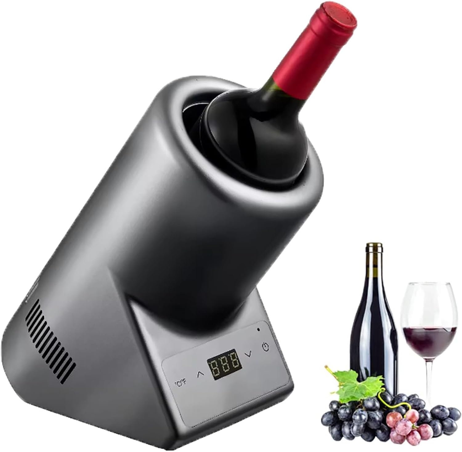 Wine Chiller Electric, Portable Wine Bottle Chiller for 750ml Wine & Some Champagne, Iceless Wine Cooler, Kitchen Bar RV Wine Accessory, for Wine Lovers,A