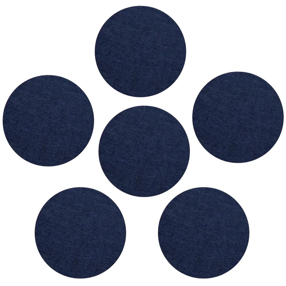 6Pcs Round Felt Cup Mats, 10cm Dark Blue Felt Coasters, Heat Resistant Coasters for Tabletop Protection