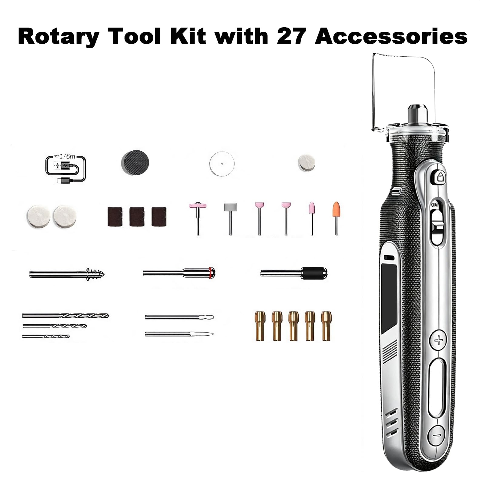 Penna Utensile Rotativo Senza Cavo, con Luce LED Automatica