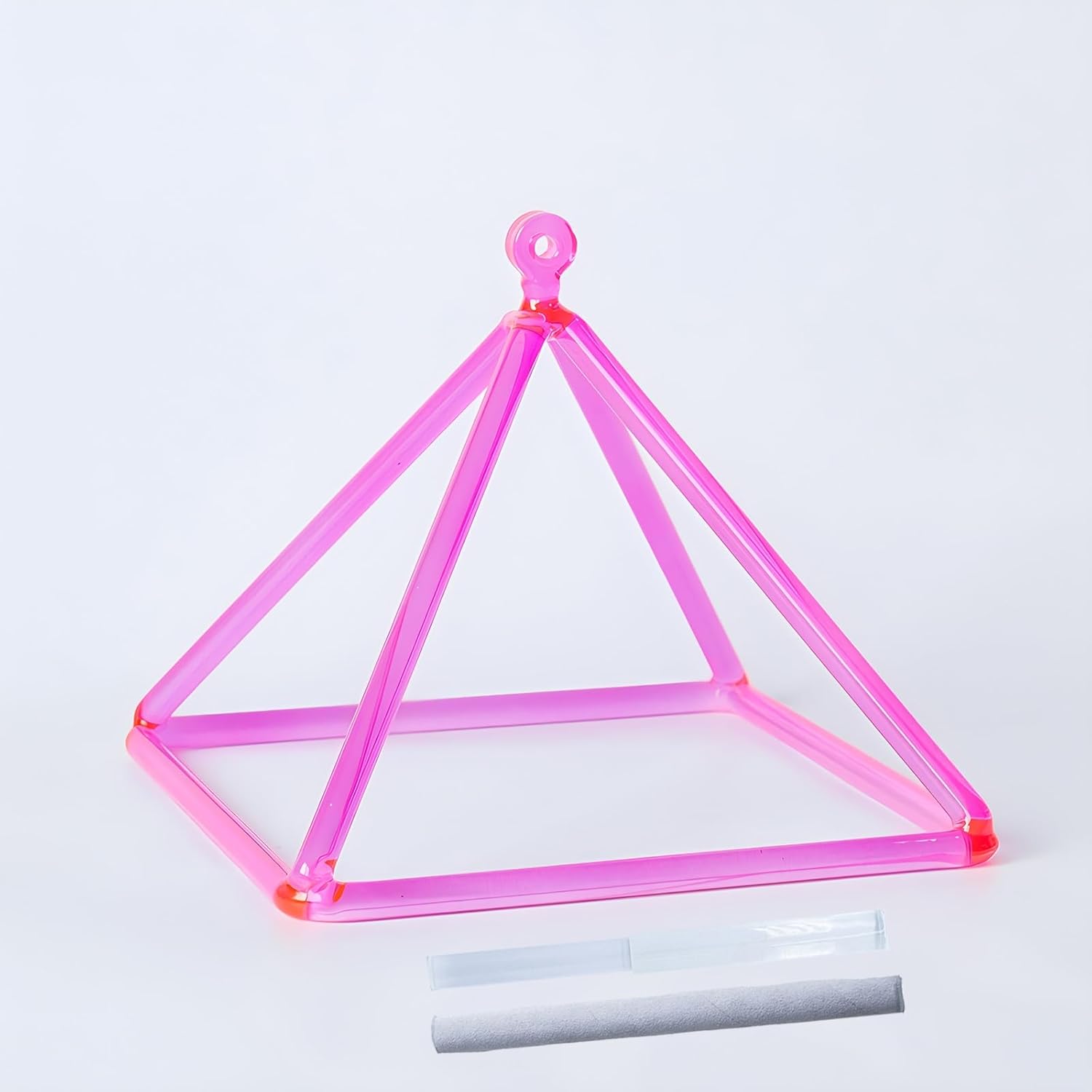Crystal Singing Pyramid Pink Quartz For Healing Hand Percussion Musical Instrument Yoga Accessories(11 inch)