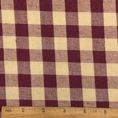 72x57 Inch Primitive Red Plaid Homespun Cotton Fabric by Generic - Used condition - US$16.71