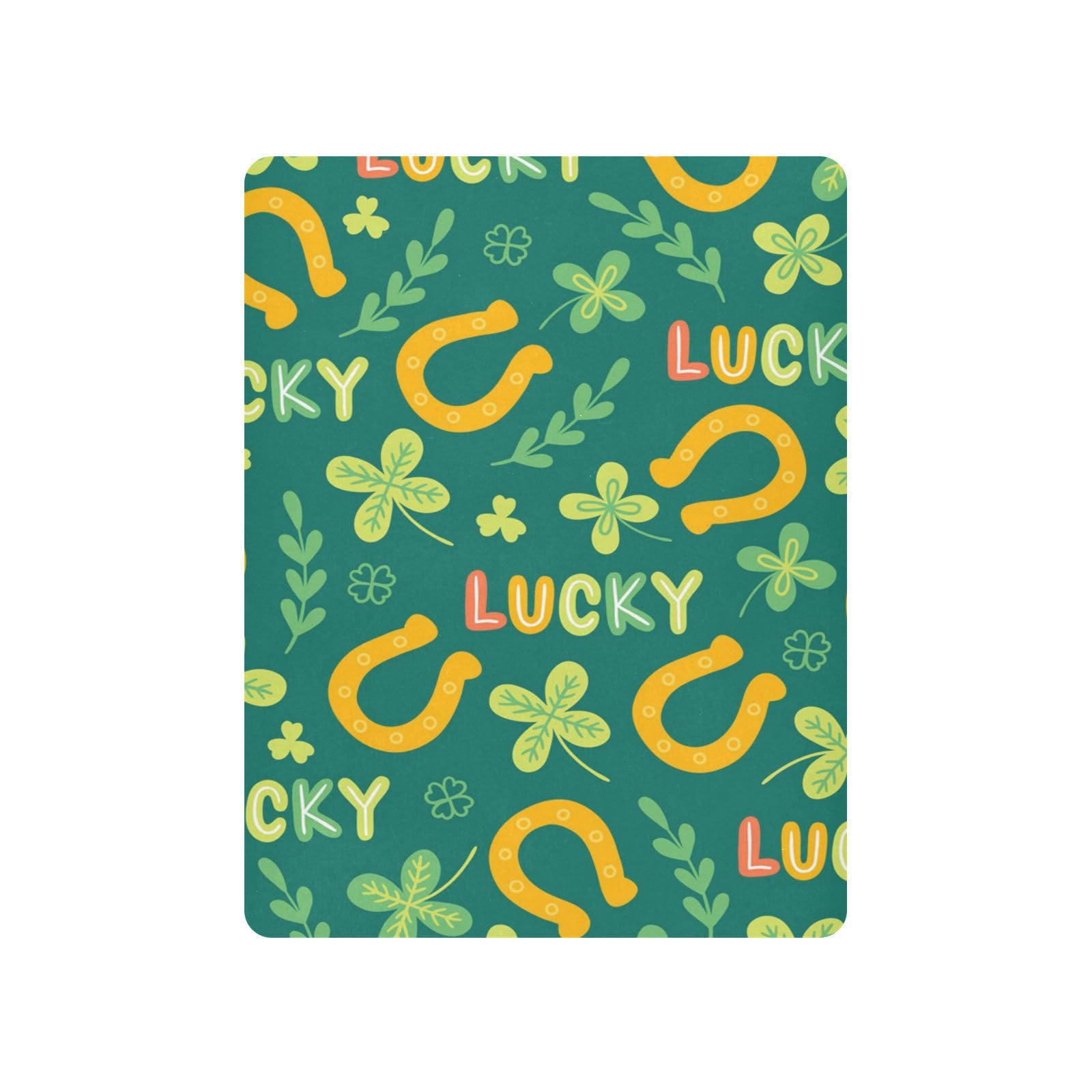 Moudou St. Patrick's Day Clover Playard Sheet for Boy Girls, Soft Breathable Fitted Toddler Sheet for Standard Playard Bed Mattress, 39 x 27 x 5 Inch