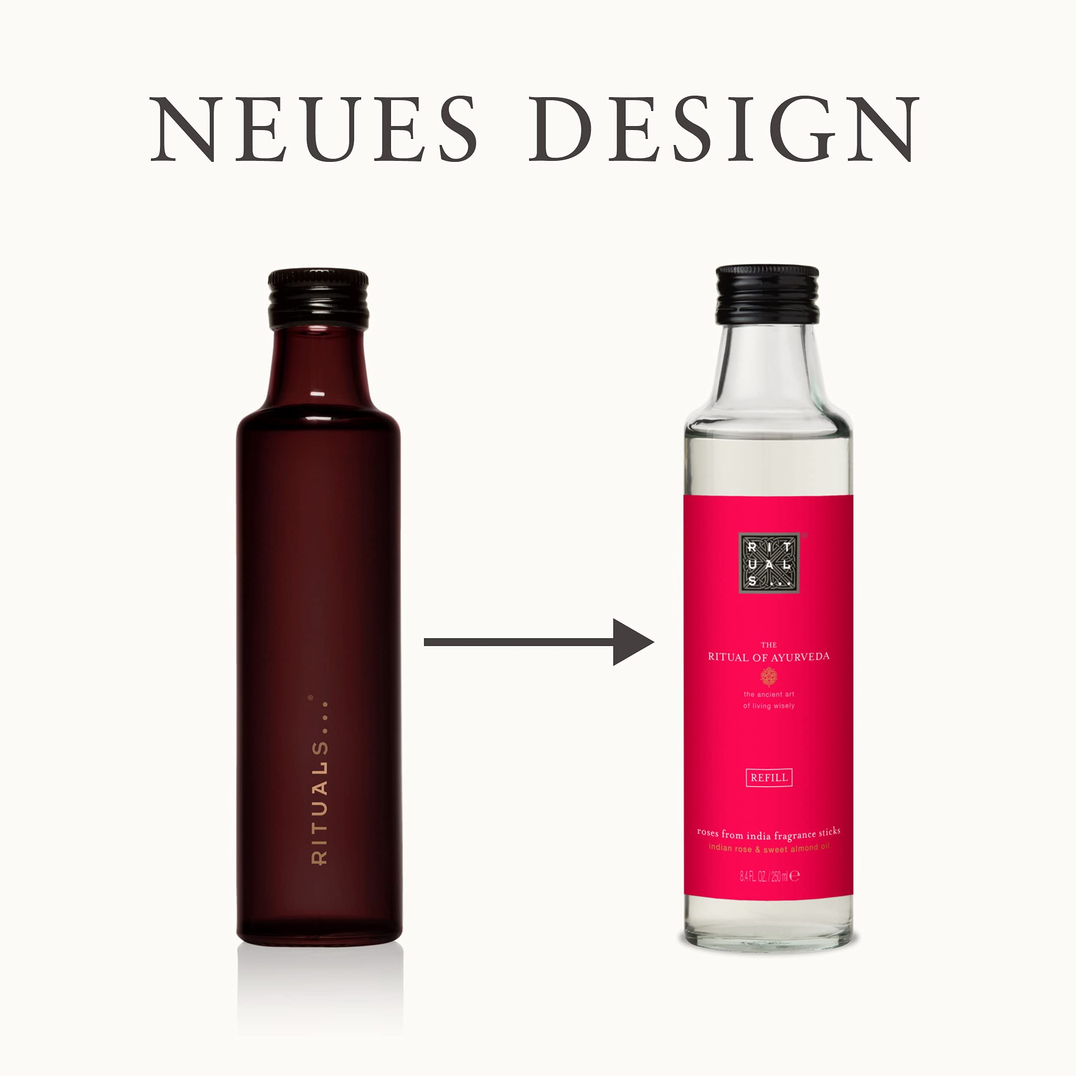 RITUALS Schilfrohr-Diffusor Duftstäbchen Nachfüllpackung von The Ritual of Ayurveda, 250 ml – Mit Indischer Rose & Süßmandelöl – Beruhigende Eigenschaften.