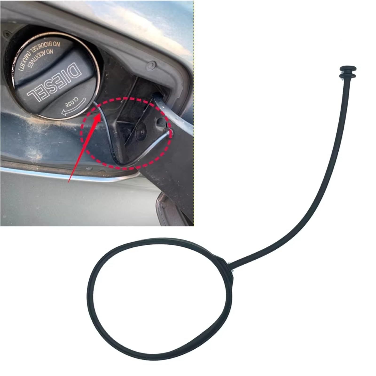 Tappo del Carburante di Ricambio Compatibile con BMW Serie 1 E81 E82 E87 E88 Coperchio del Serbatoio dell'olio combustibile Cavo di Imbracatura Tappo del Carburante Corda Linea 16117222391